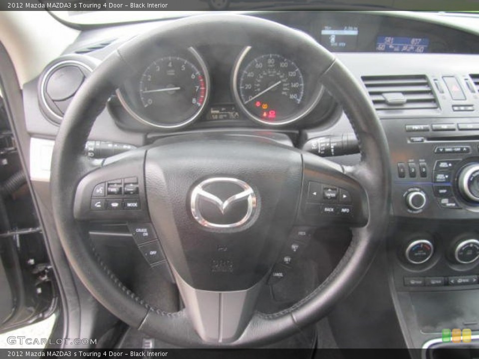 Black Interior Steering Wheel for the 2012 Mazda MAZDA3 s Touring 4 Door #85718713