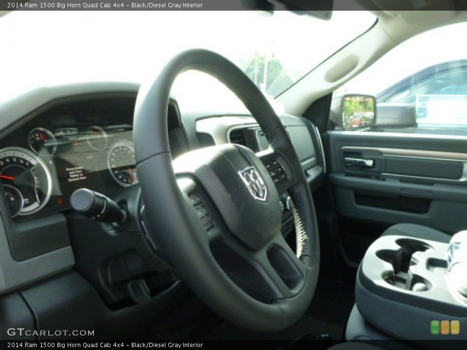 Black/Diesel Gray Interior Steering Wheel for the 2014 Ram 1500 Big Horn Quad Cab 4x4 #85720453