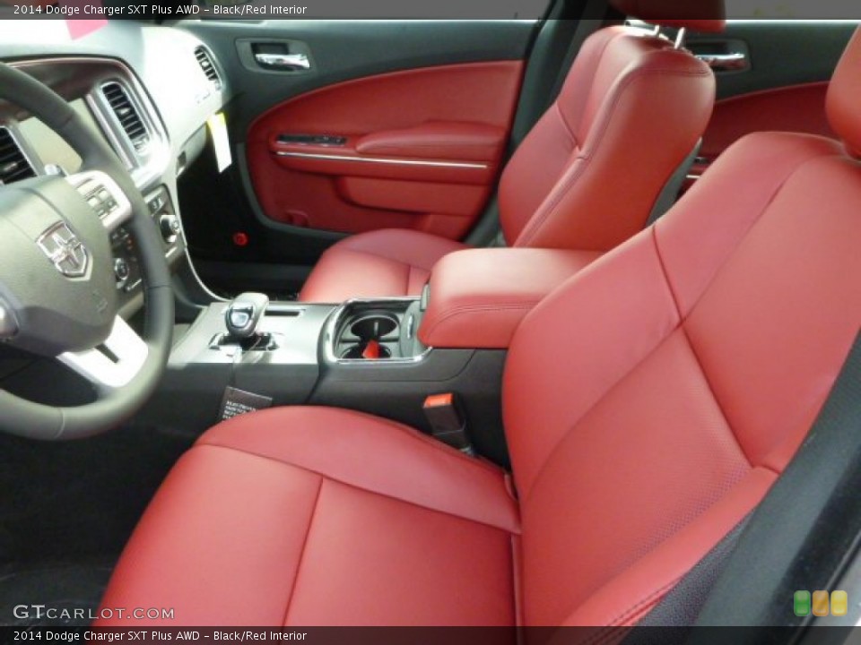 Black/Red Interior Front Seat for the 2014 Dodge Charger SXT Plus AWD #85720714