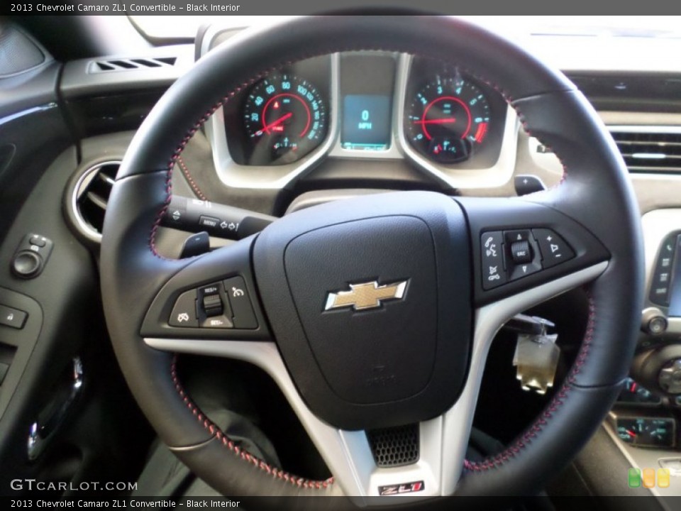 Black Interior Steering Wheel for the 2013 Chevrolet Camaro ZL1 Convertible #85723174