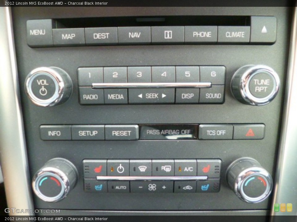 Charcoal Black Interior Controls for the 2012 Lincoln MKS EcoBoost AWD #85723645