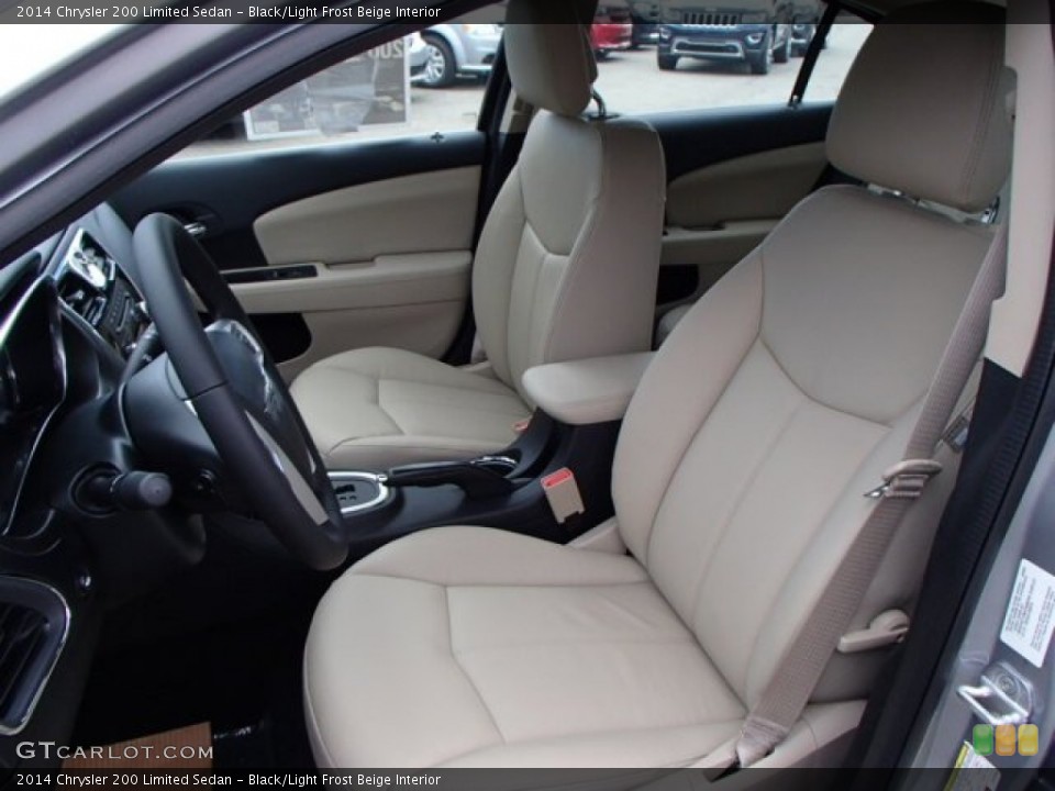 Black/Light Frost Beige Interior Front Seat for the 2014 Chrysler 200 Limited Sedan #85724929