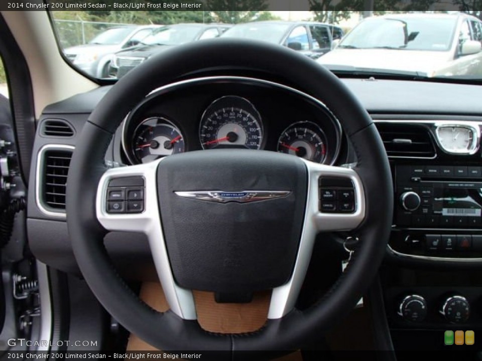 Black/Light Frost Beige Interior Steering Wheel for the 2014 Chrysler 200 Limited Sedan #85725112