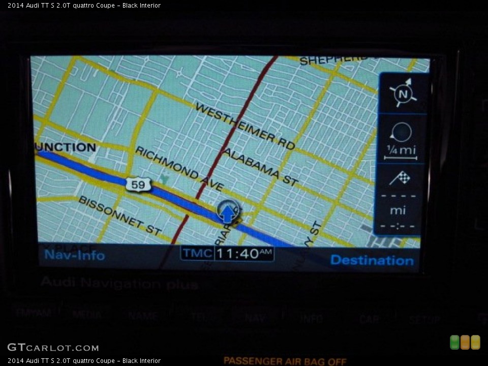 Black Interior Navigation for the 2014 Audi TT S 2.0T quattro Coupe #85735723