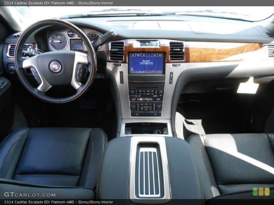 Ebony/Ebony Interior Dashboard for the 2014 Cadillac Escalade ESV Platinum AWD #85736764