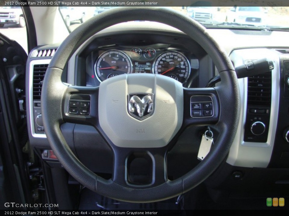 Dark Slate/Medium Graystone Interior Steering Wheel for the 2012 Dodge Ram 2500 HD SLT Mega Cab 4x4 #85753356
