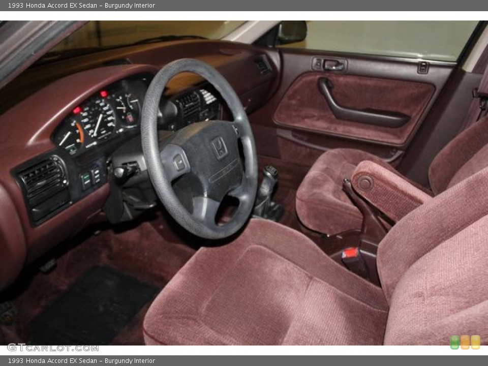 Burgundy 1993 Honda Accord Interiors