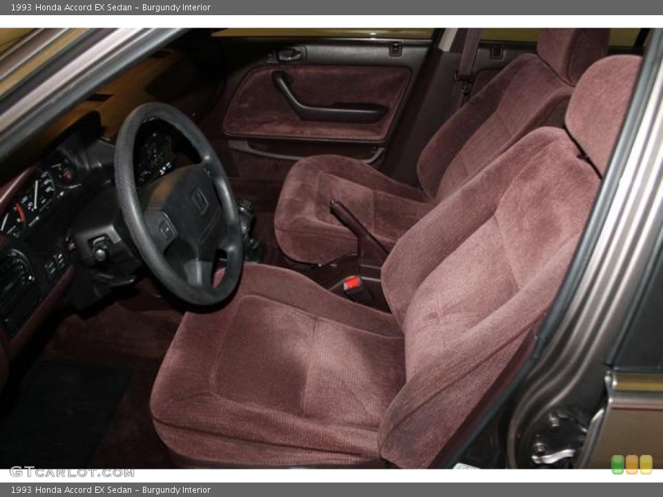 Burgundy Interior Front Seat for the 1993 Honda Accord EX Sedan #85760202