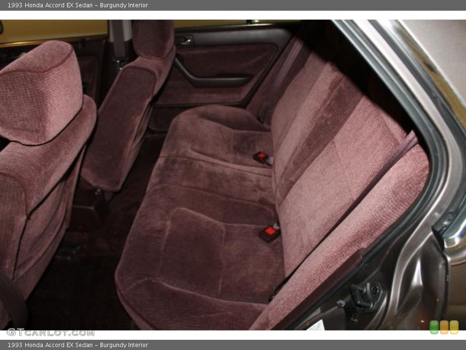 Burgundy Interior Rear Seat for the 1993 Honda Accord EX Sedan #85760508