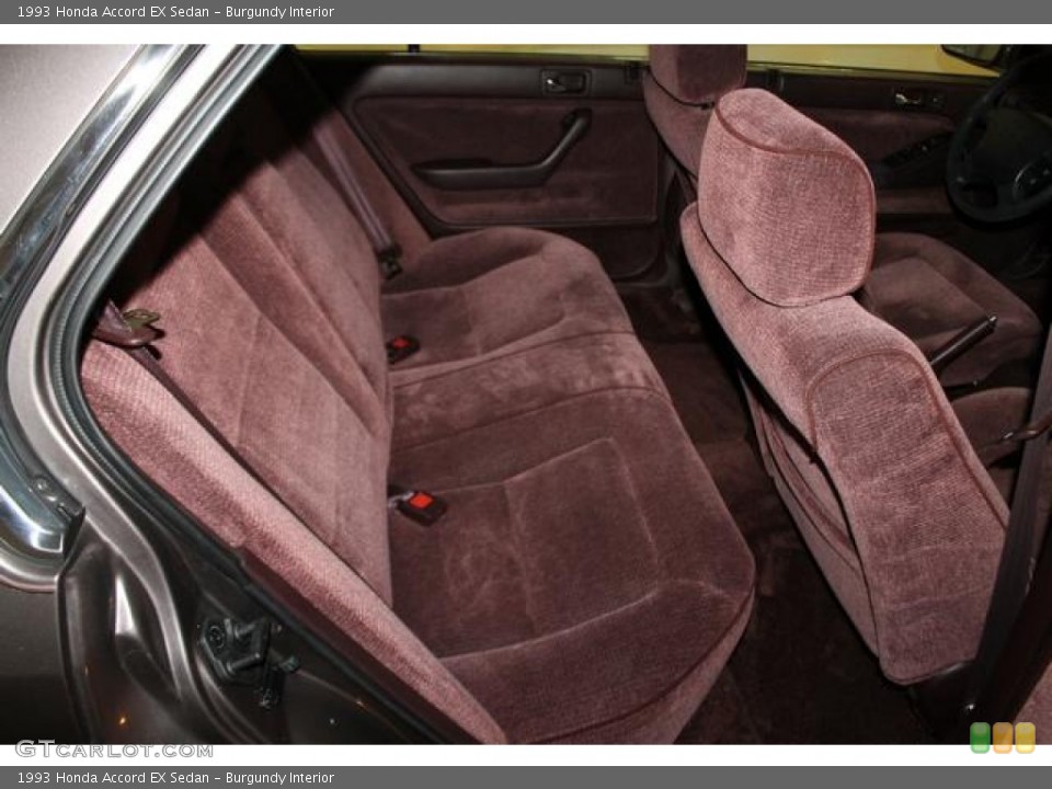 Burgundy Interior Rear Seat for the 1993 Honda Accord EX Sedan #85760673