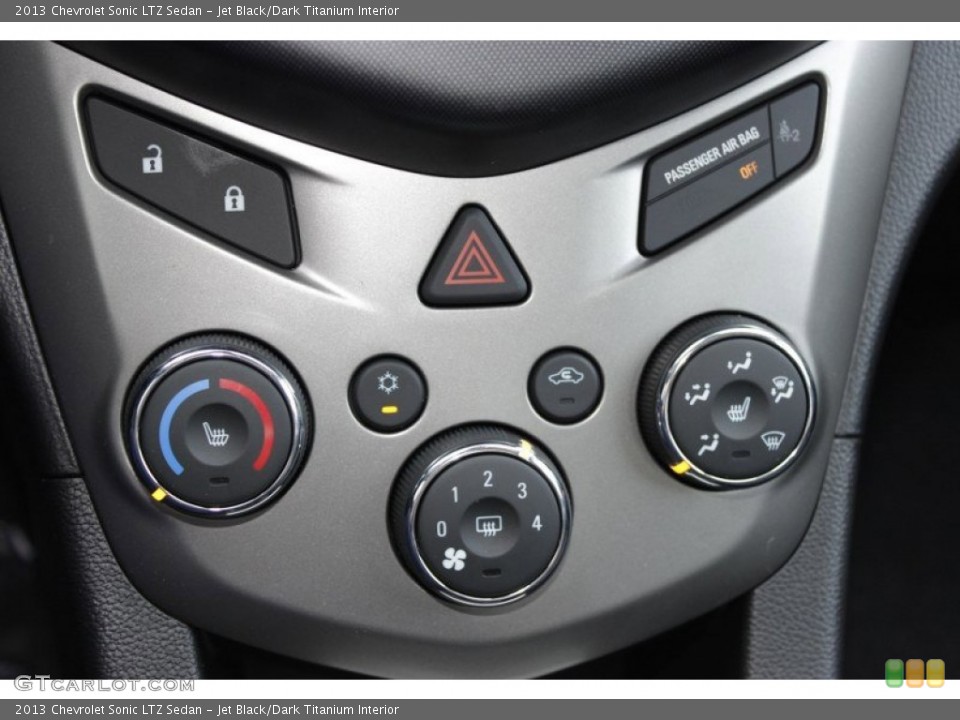 Jet Black/Dark Titanium Interior Controls for the 2013 Chevrolet Sonic LTZ Sedan #85771612
