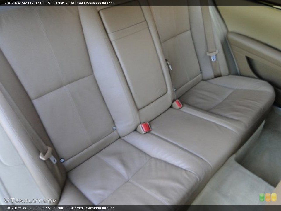Cashmere/Savanna Interior Rear Seat for the 2007 Mercedes-Benz S 550 Sedan #85772584
