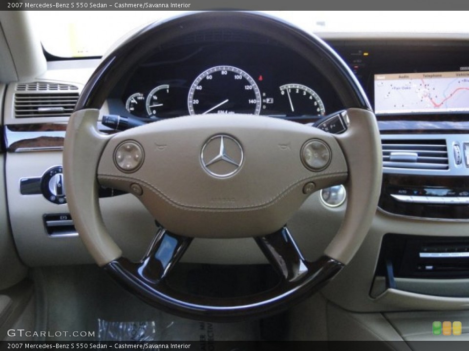 Cashmere/Savanna Interior Steering Wheel for the 2007 Mercedes-Benz S 550 Sedan #85773142