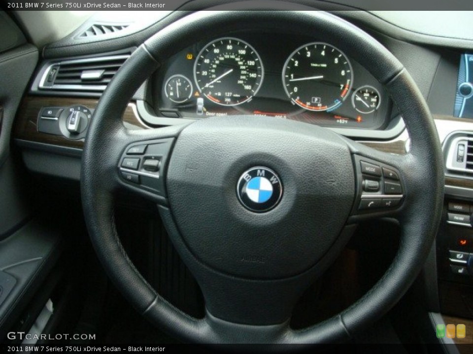 Black Interior Steering Wheel for the 2011 BMW 7 Series 750Li xDrive Sedan #85780969