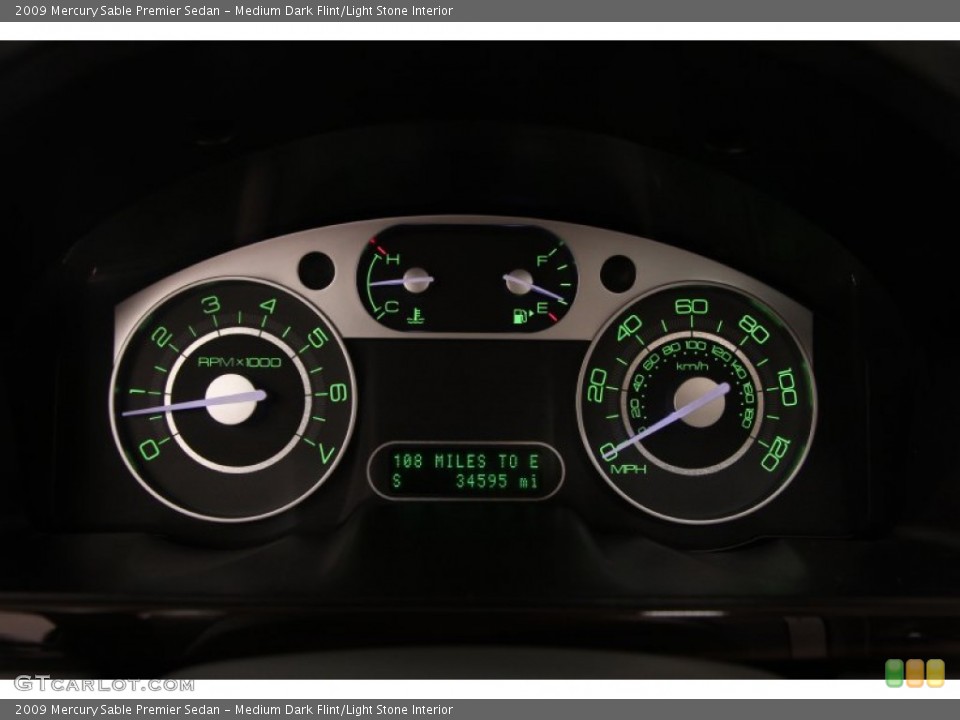 Medium Dark Flint/Light Stone Interior Gauges for the 2009 Mercury Sable Premier Sedan #85784108