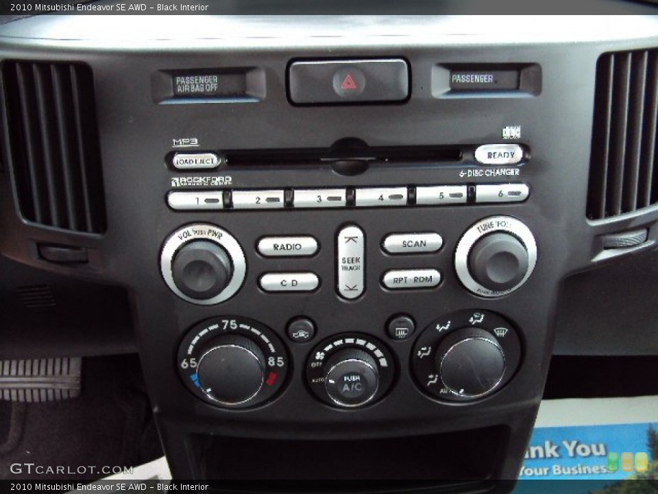 Black Interior Controls for the 2010 Mitsubishi Endeavor SE AWD #85789402