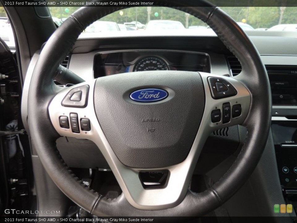 SHO Charcoal Black/Mayan Gray Miko Suede Interior Steering Wheel for the 2013 Ford Taurus SHO AWD #85793227