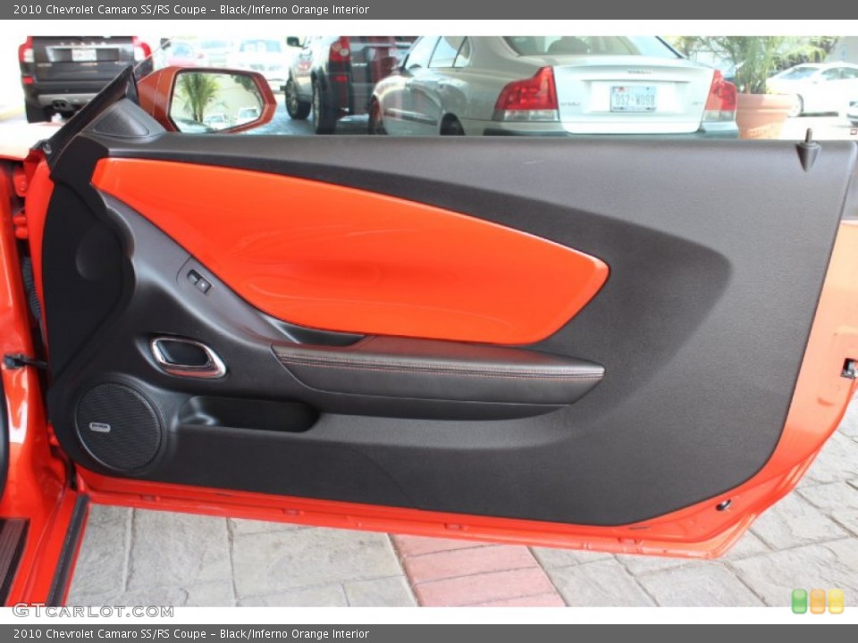 Black/Inferno Orange Interior Door Panel for the 2010 Chevrolet Camaro SS/RS Coupe #85797280