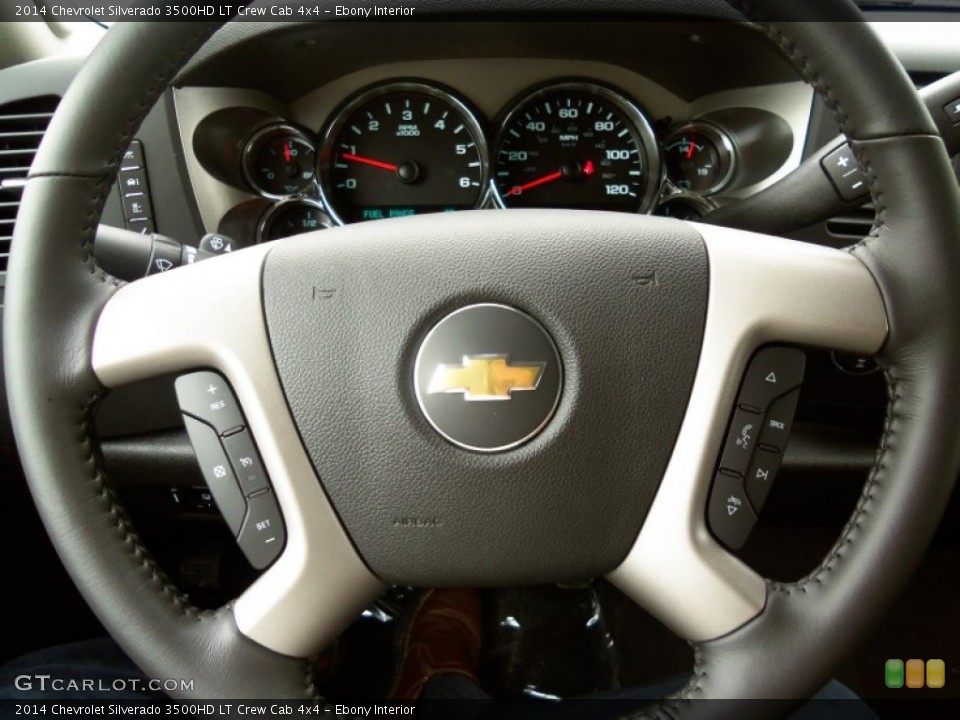 Ebony Interior Steering Wheel for the 2014 Chevrolet Silverado 3500HD LT Crew Cab 4x4 #85799181
