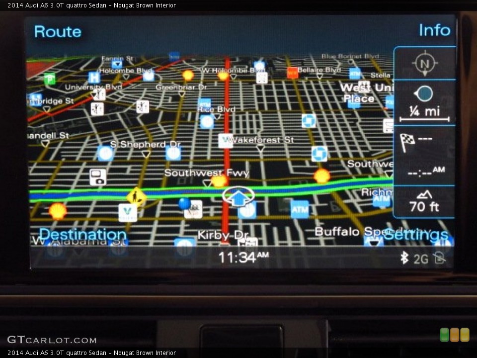 Nougat Brown Interior Navigation for the 2014 Audi A6 3.0T quattro Sedan #85800991