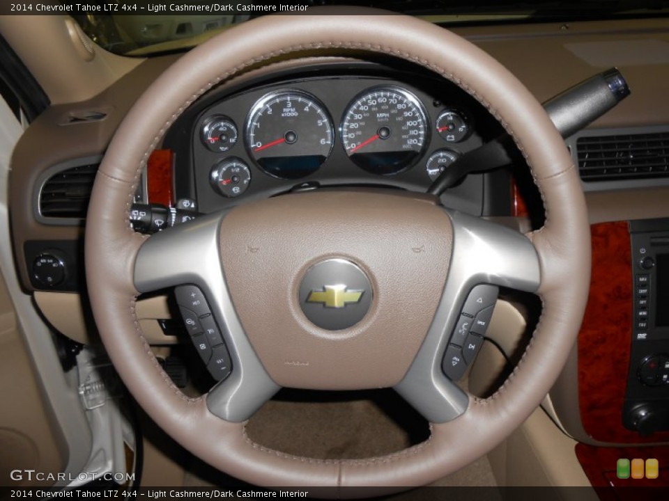 Light Cashmere/Dark Cashmere Interior Steering Wheel for the 2014 Chevrolet Tahoe LTZ 4x4 #85830706