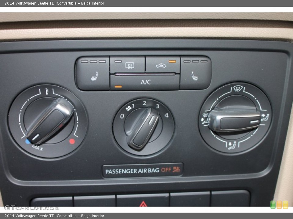 Beige Interior Controls for the 2014 Volkswagen Beetle TDI Convertible #85837429