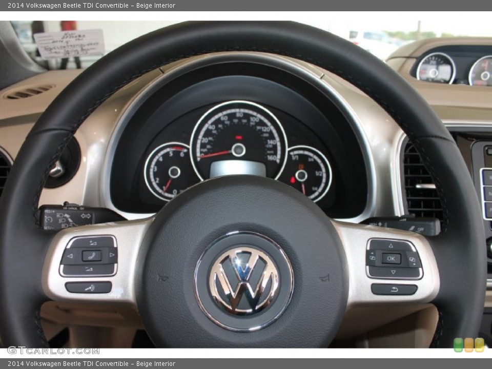 Beige Interior Steering Wheel for the 2014 Volkswagen Beetle TDI Convertible #85837498
