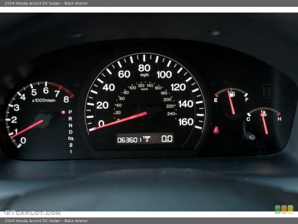 Black Interior Gauges for the 2004 Honda Accord DX Sedan #85841224