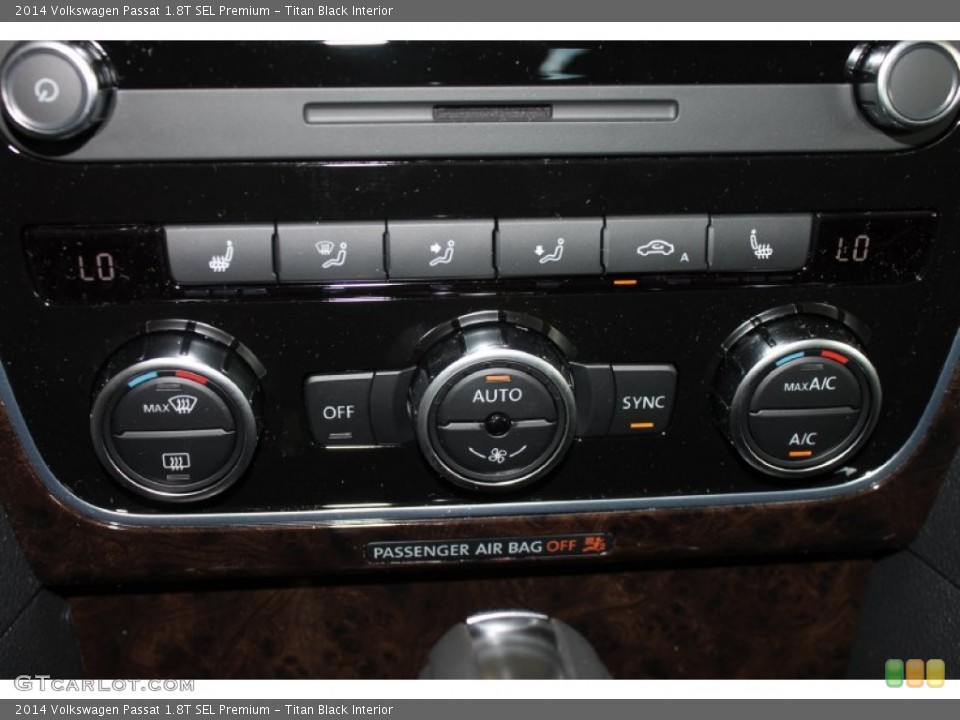 Titan Black Interior Controls for the 2014 Volkswagen Passat 1.8T SEL Premium #85841614