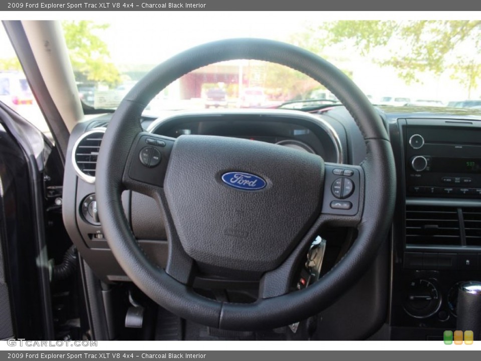 Charcoal Black Interior Steering Wheel for the 2009 Ford Explorer Sport Trac XLT V8 4x4 #85843330