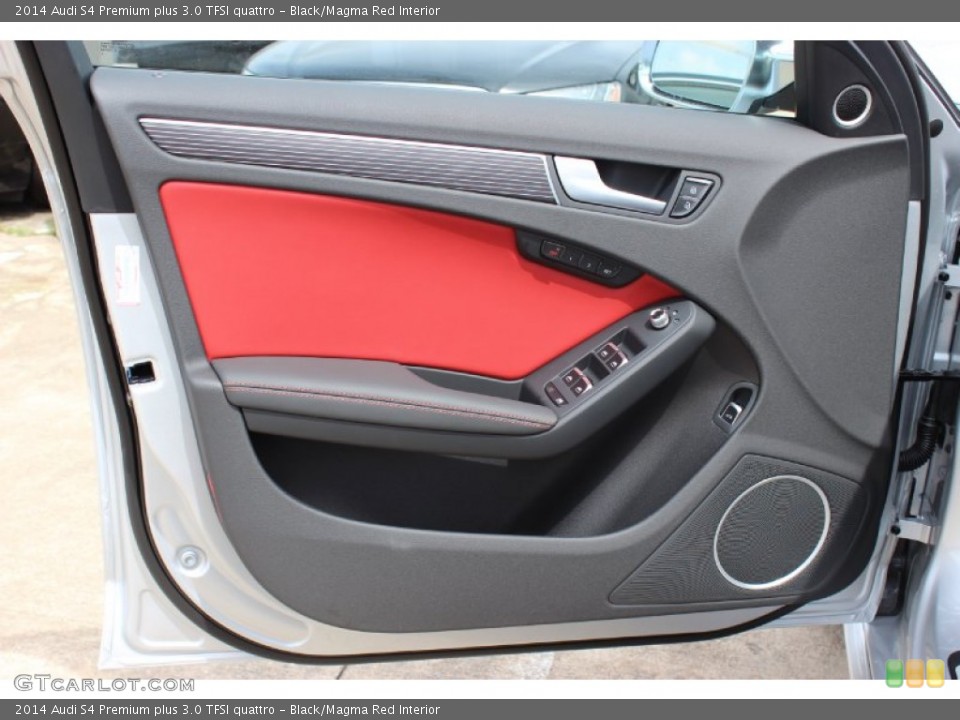 Black/Magma Red Interior Door Panel for the 2014 Audi S4 Premium plus 3.0 TFSI quattro #85847905