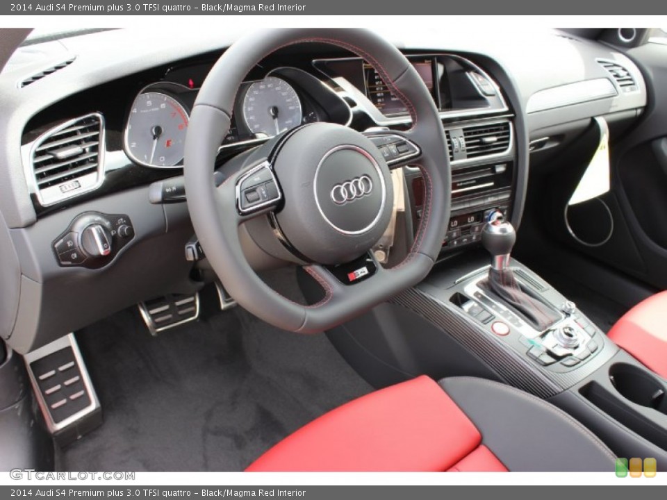 Black/Magma Red Interior Photo for the 2014 Audi S4 Premium plus 3.0 TFSI quattro #85847938