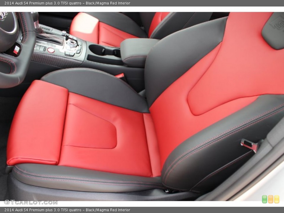 Black/Magma Red Interior Front Seat for the 2014 Audi S4 Premium plus 3.0 TFSI quattro #85847953