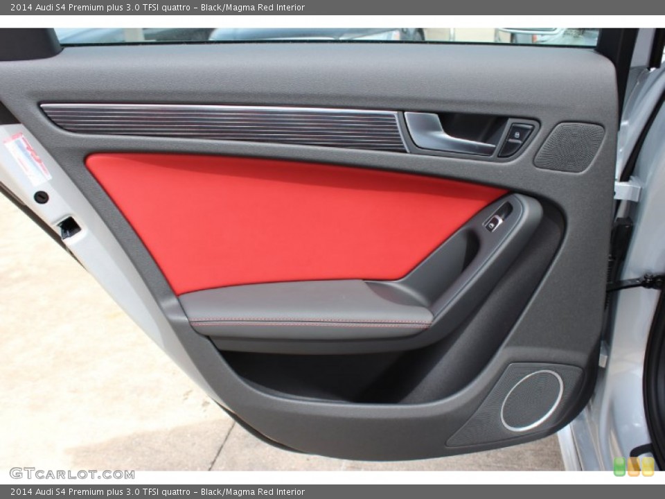 Black/Magma Red Interior Door Panel for the 2014 Audi S4 Premium plus 3.0 TFSI quattro #85848259