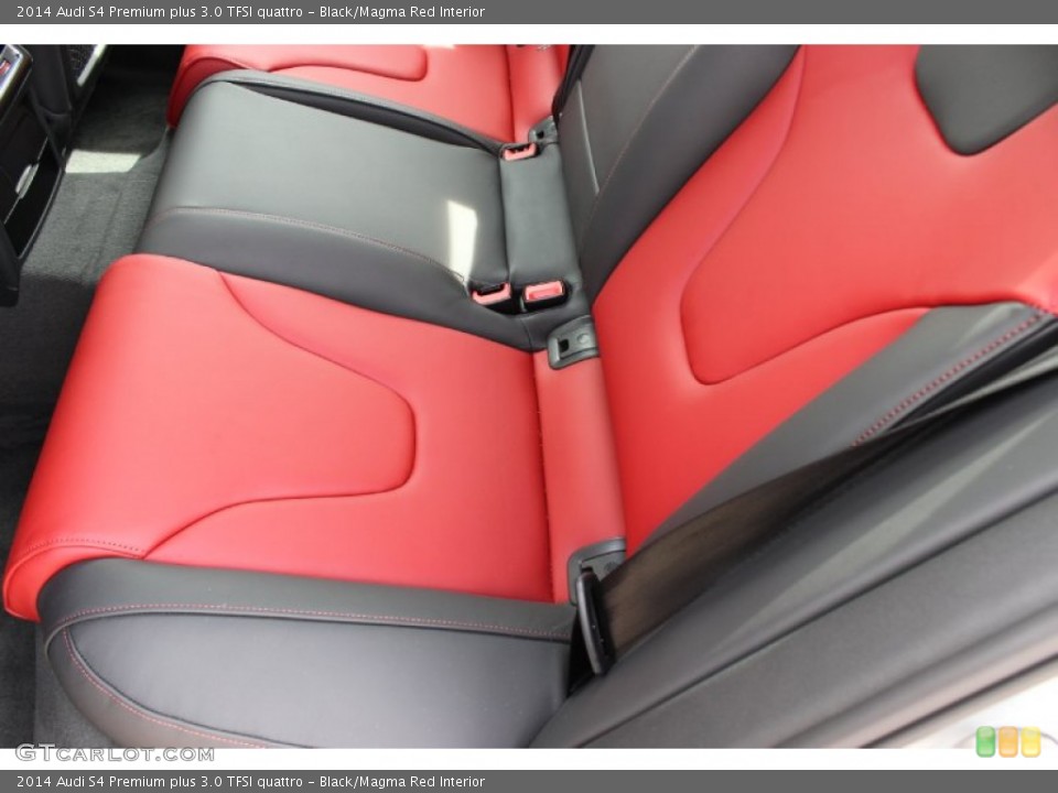 Black/Magma Red Interior Rear Seat for the 2014 Audi S4 Premium plus 3.0 TFSI quattro #85848286