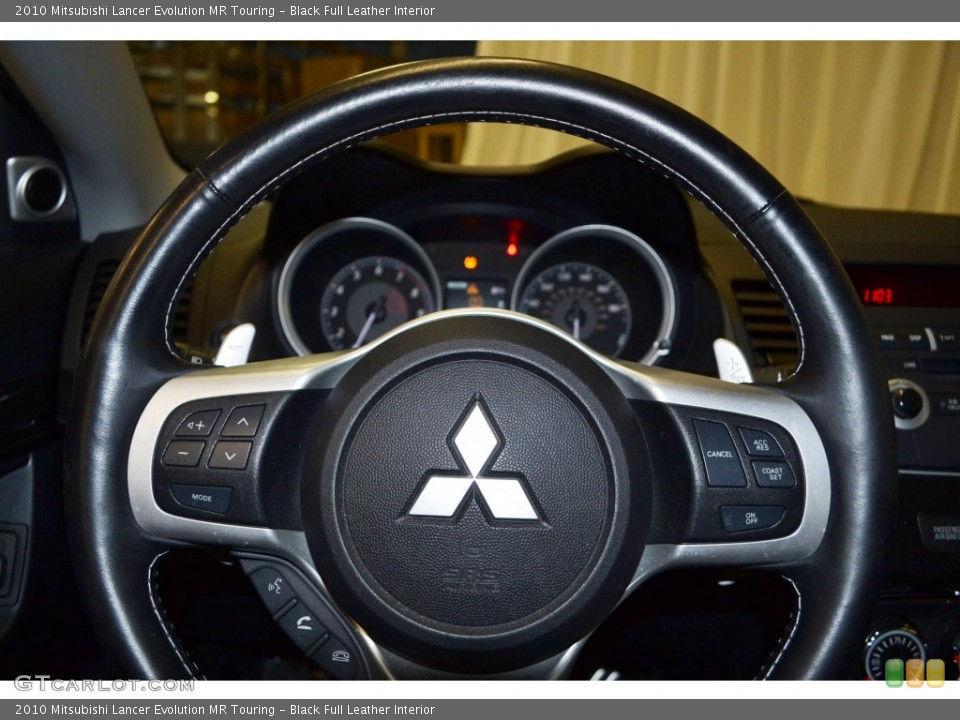 Black Full Leather Interior Steering Wheel for the 2010 Mitsubishi Lancer Evolution MR Touring #85850716