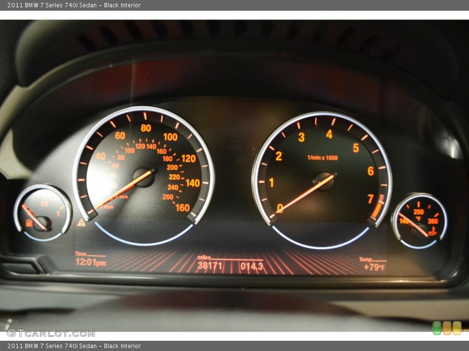 Black Interior Gauges for the 2011 BMW 7 Series 740i Sedan #85855501