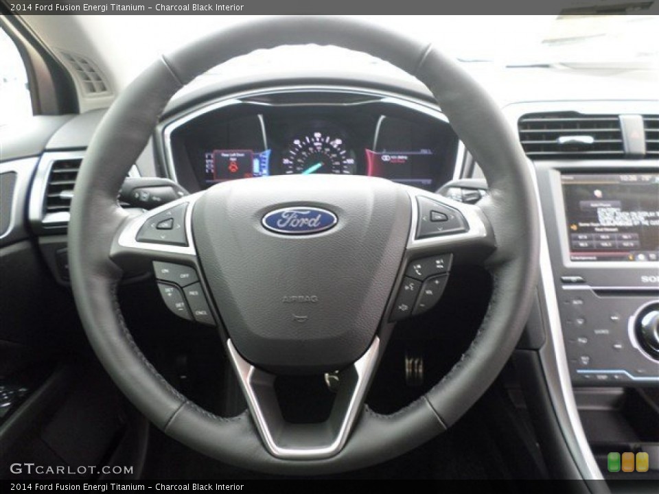 Charcoal Black Interior Steering Wheel for the 2014 Ford Fusion Energi Titanium #85858036