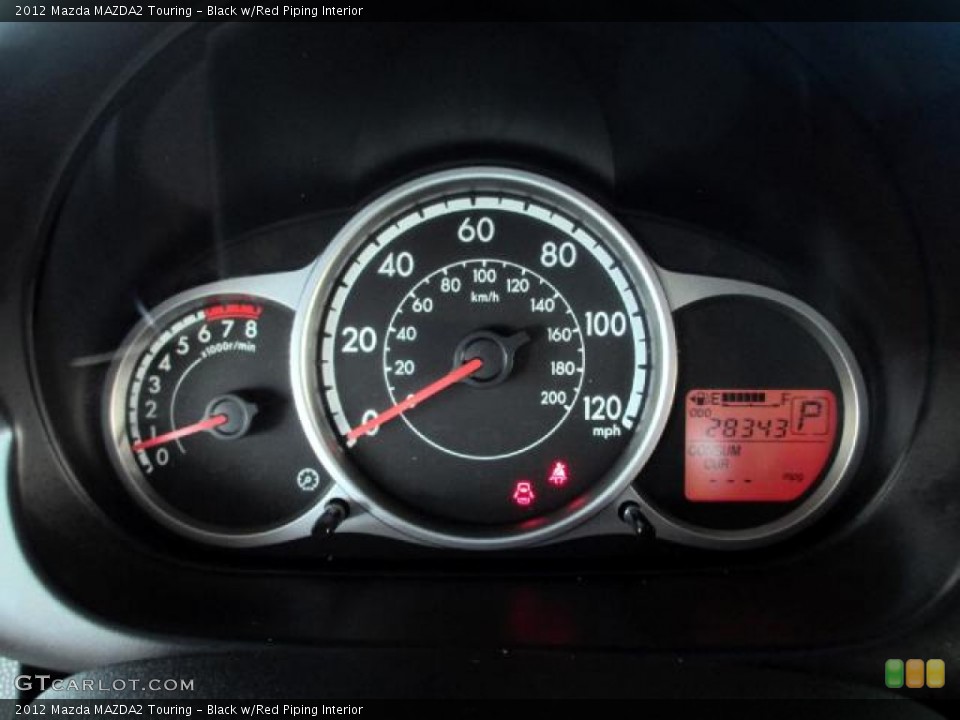 Black w/Red Piping Interior Gauges for the 2012 Mazda MAZDA2 Touring #85862962