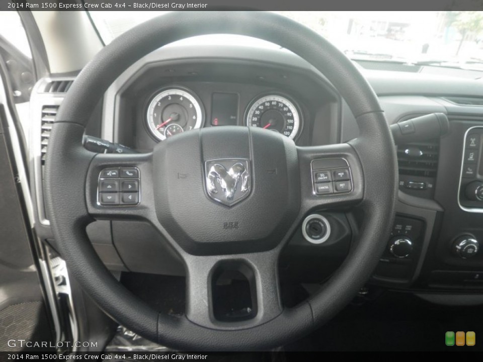 Black/Diesel Gray Interior Steering Wheel for the 2014 Ram 1500 Express Crew Cab 4x4 #85864543