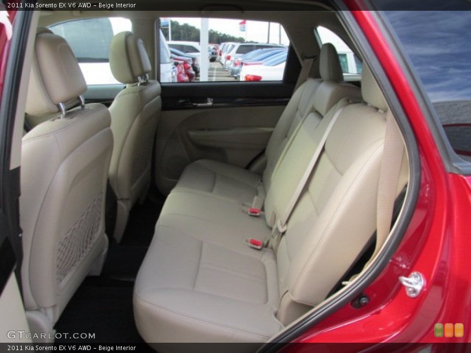 Beige Interior Rear Seat for the 2011 Kia Sorento EX V6 AWD #85864954