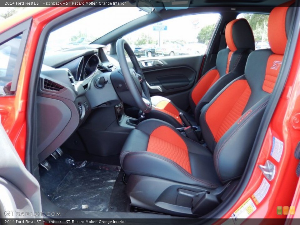 ST Recaro Molten Orange Interior Front Seat for the 2014 Ford Fiesta ST Hatchback #85872679
