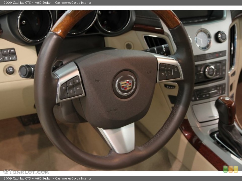 Cashmere/Cocoa Interior Steering Wheel for the 2009 Cadillac CTS 4 AWD Sedan #85877851