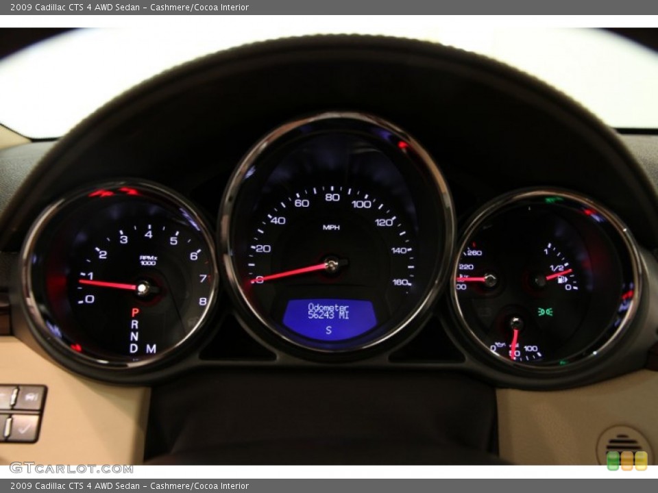 Cashmere/Cocoa Interior Gauges for the 2009 Cadillac CTS 4 AWD Sedan #85877878