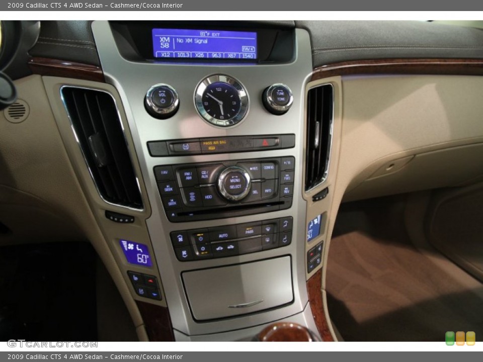 Cashmere/Cocoa Interior Controls for the 2009 Cadillac CTS 4 AWD Sedan #85877926