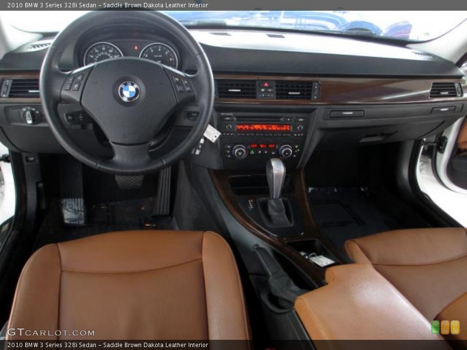 Saddle Brown Dakota Leather Interior Dashboard for the 2010 BMW 3 Series 328i Sedan #85902335