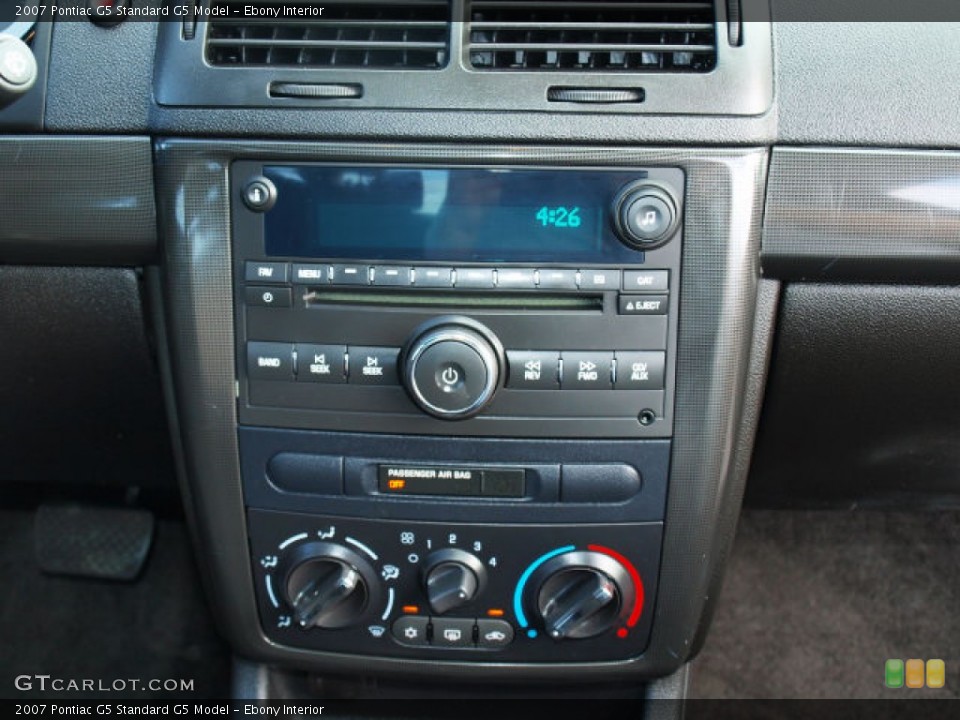 Ebony Interior Controls for the 2007 Pontiac G5  #85910543