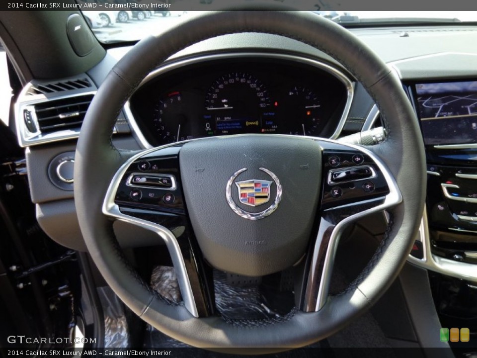 Caramel/Ebony Interior Steering Wheel for the 2014 Cadillac SRX Luxury AWD #85918140