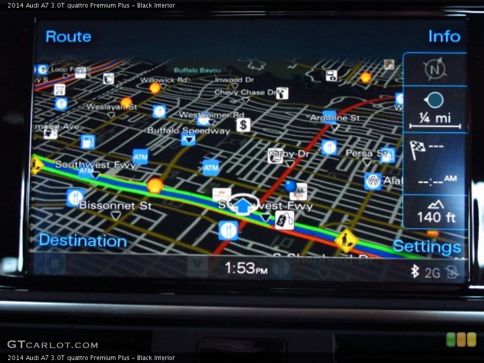 Black Interior Navigation for the 2014 Audi A7 3.0T quattro Premium Plus #85919154