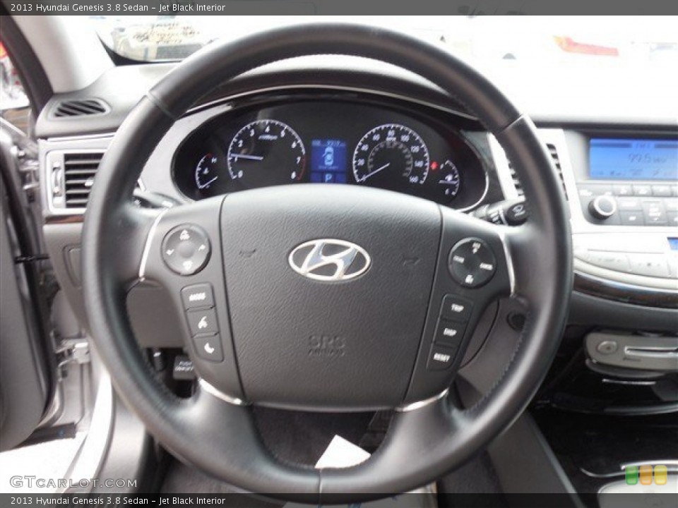 Jet Black Interior Steering Wheel for the 2013 Hyundai Genesis 3.8 Sedan #85934430